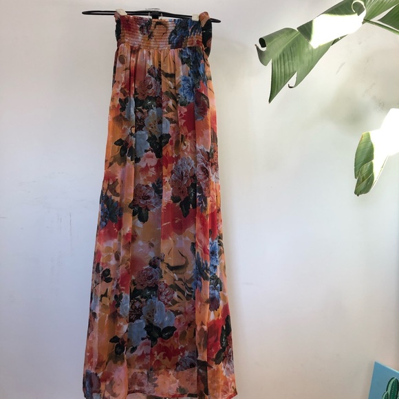 Flower print maxi dress size 32/XS - Picture 6 of 8